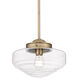 Ingalls 1 Light 12 inch Modern Brass Pendant Ceiling Light in Clear Glass, Medium